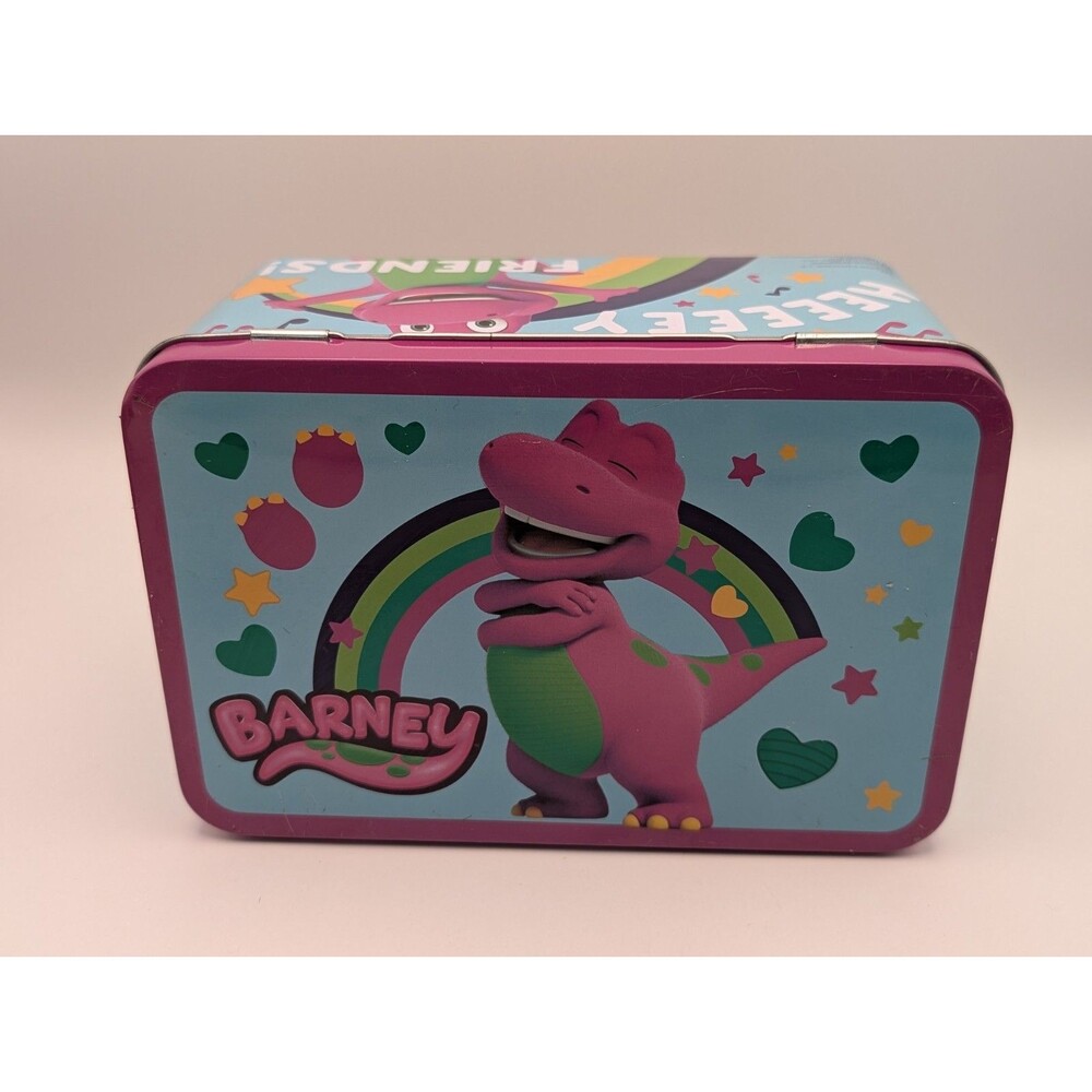 Barney the Dinosaur Metal Storage Tin Collectible Rainbow Friends Collectible *